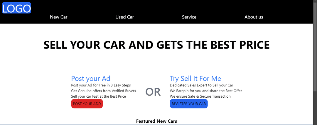 Screenshot of Car Marketplace Platform